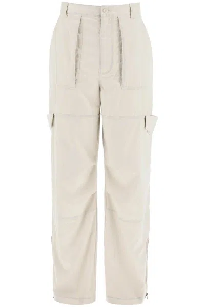 Shop Acne Studios Microfiber Cargo Pants In Seven In Beige