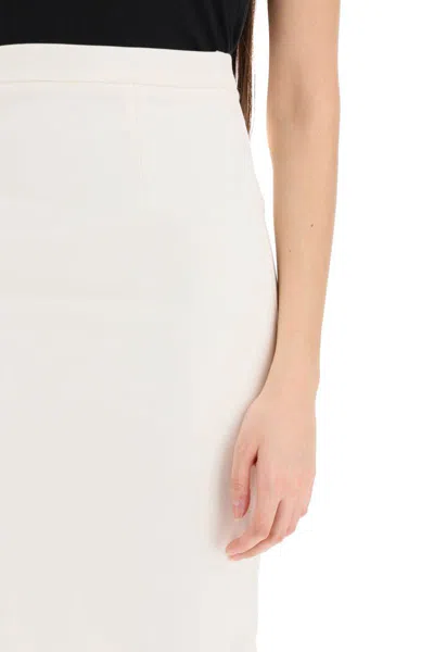 Shop Roland Mouret Midi Cady Skirt In In Bianco