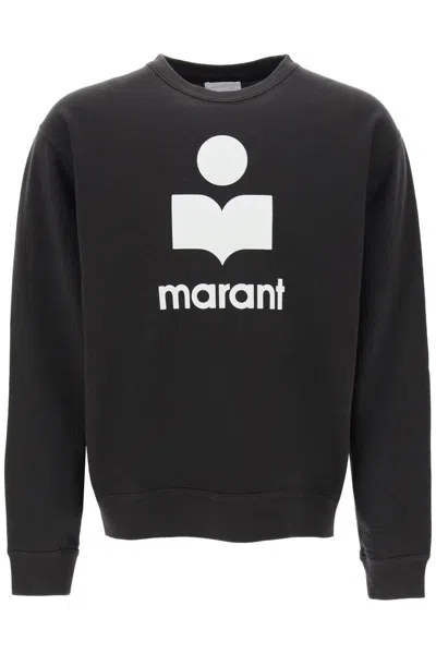Shop Isabel Marant Mikoy Flocked Logo Sweatshirt In Nero