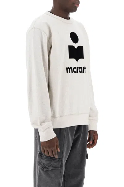 Shop Isabel Marant Mikoy Flocked Logo Sweatshirt In Neutro