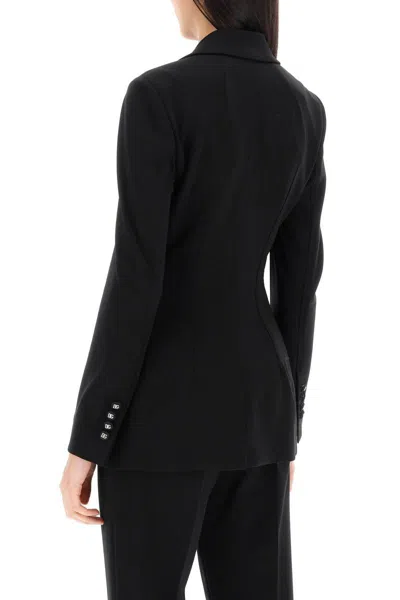 Shop Dolce & Gabbana Milano-stitch Jersey Single-breasted Jacket In Nero