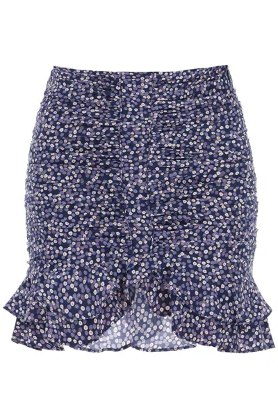 Shop Isabel Marant Milendi Silk Mini Skirt In Blu