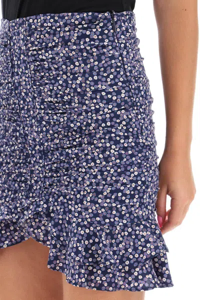 Shop Isabel Marant Milendi Silk Mini Skirt In Blu