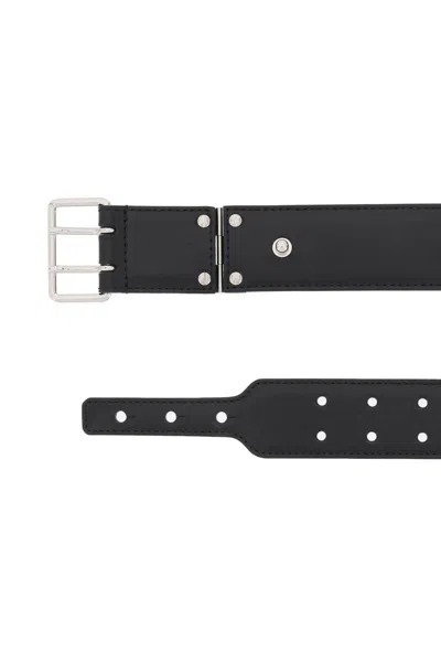 Shop Alexander Mcqueen Military Belt In Nero