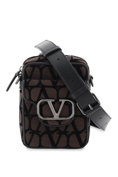 Shop Valentino Mini Locò Toile Iconographe Crossbody Bag In Marrone