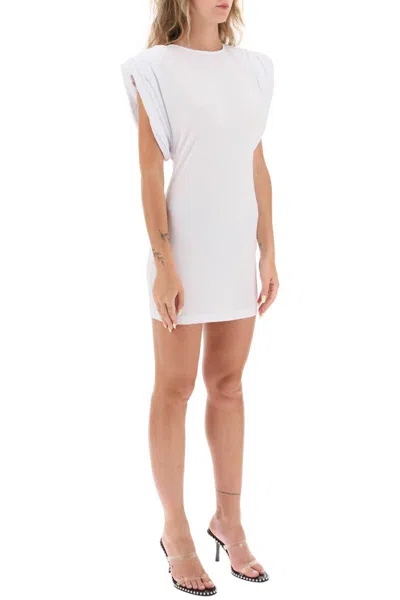 Shop Wardrobe.nyc Mini Sheath Dress With Structured Shoulders In Bianco