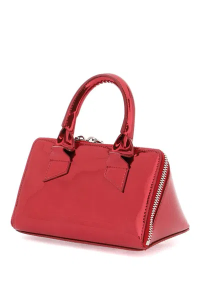 Shop Attico Mirror-effect Friday Mini Bag In Rosso