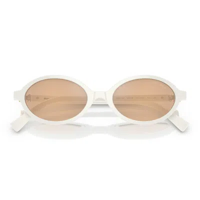 Shop Miu Miu Eyewear Sunglasses In White