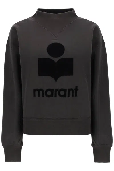 Shop Isabel Marant Étoile Moby Sweatshirt With Flocked Logo In Grigio