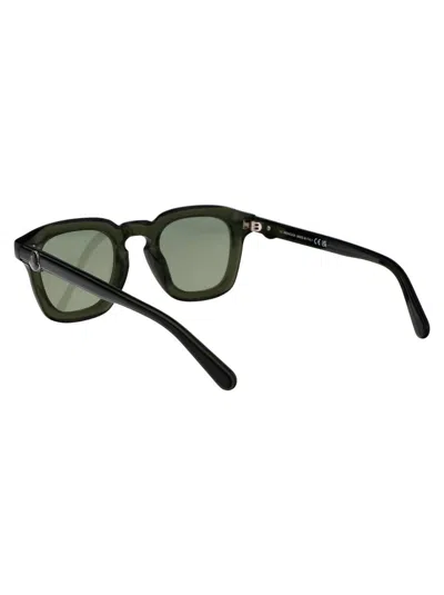 Shop Moncler Sunglasses In 96q Verde Scuro Lucido