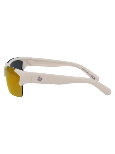 Shop Moncler Sunglasses In 21g Bianco Lucido