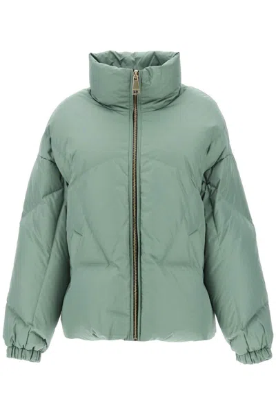 Shop Khrisjoy Moon Hooded Short Down Jacket In Verde