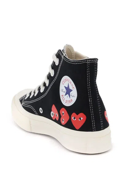 Shop Comme Des Garçons Play Multi Heart Converse X  Hi-top Sneakers In Nero