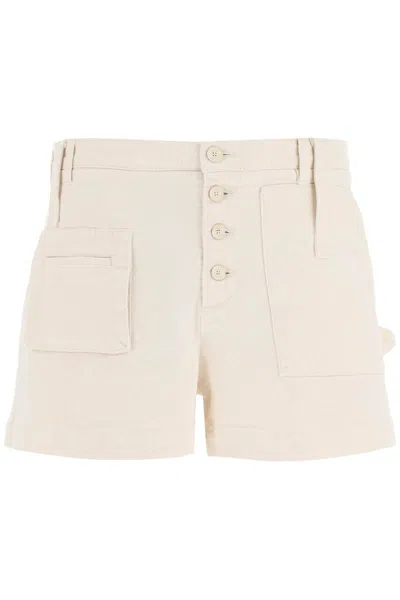 Shop Etro Multi-pocket High-waist Shorts In Bianco