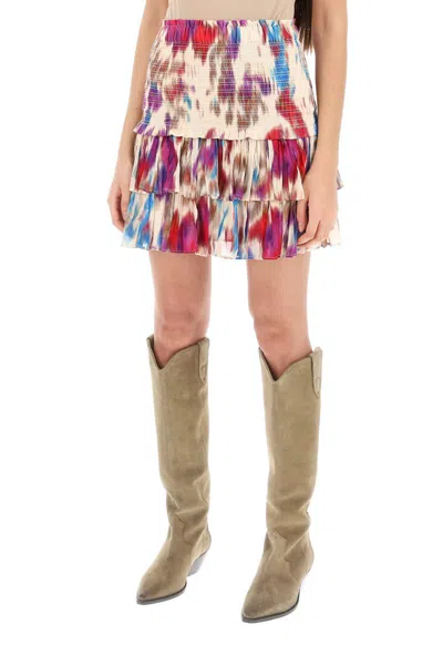 Shop Isabel Marant Étoile Naomi Tiered Mini Skirt In Multicolor