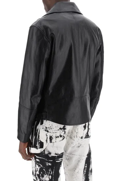 Alexander Mcqueen Zip-up Leather Biker Jacket In Black