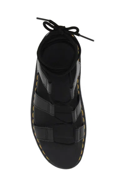 Shop Dr. Martens' Nartilla Hydro Leather Gladiator Sandals In Nero