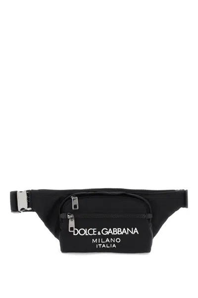 Shop Dolce & Gabbana Nylon Beltpack Bag With Logo In Nero