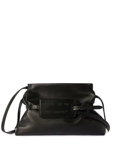 Shop Off-white Zip-tie Label Clutch Bag In Black