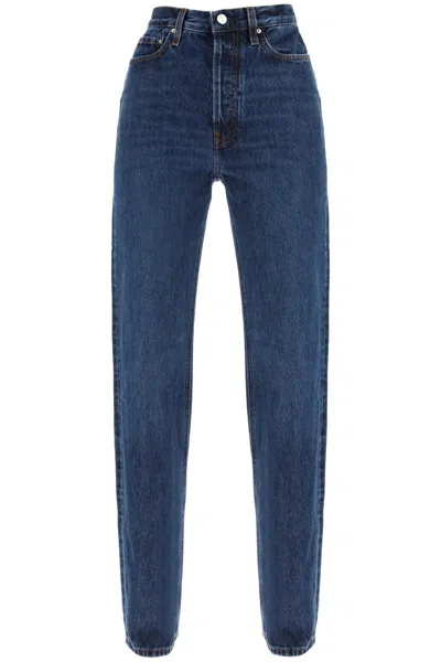Shop Totême Organic Denim Classic Cut Jeans In Blu