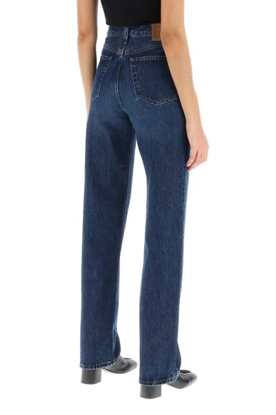 Shop Totême Organic Denim Classic Cut Jeans In Blu