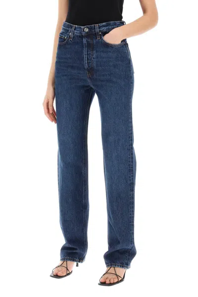 Shop Totême Organic Denim Classic Cut Jeans In Blu