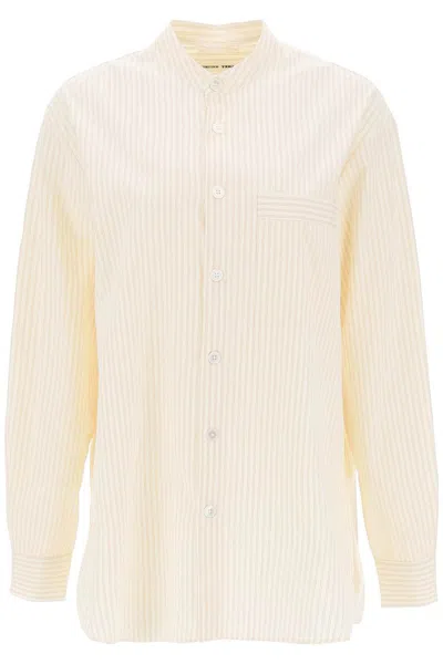 Shop Birkenstock X Tekla Organic Poplin Pajama Shirt In Bianco