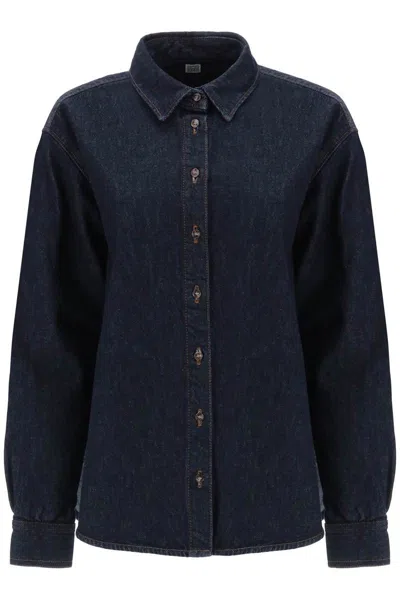Shop Totême Organic-cotton Denim Shirt In Blu