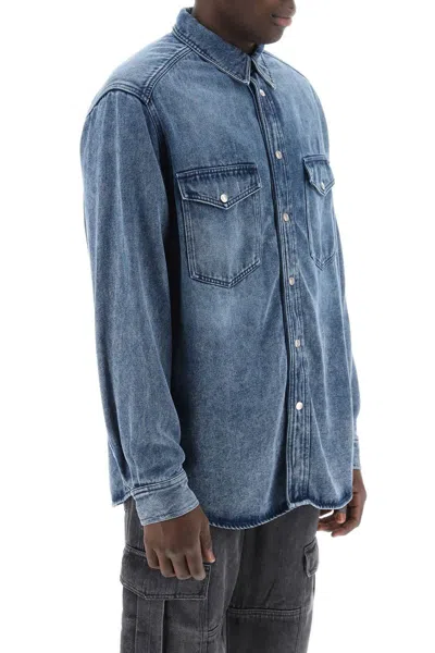Shop Isabel Marant Overshirt In Denim Tailly In Blu