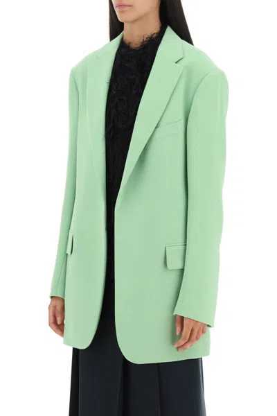 Shop Dries Van Noten Oversized Buttonless Jacket In Verde