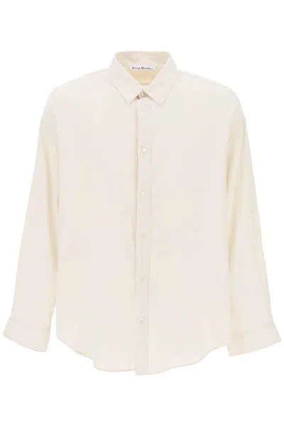 Shop Acne Studios Oversized Cotton Shirt For In Neutro
