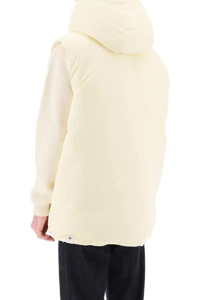 Shop Jil Sander Oversized Hooded Down Vest In Bianco