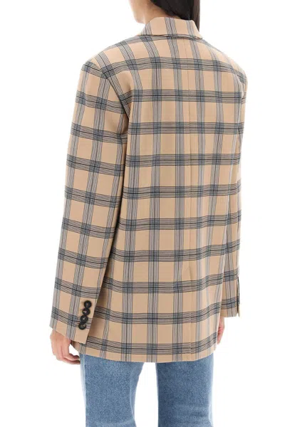 Shop Zimmermann Oversized Luminosity Jacket With Check Motif In Beige