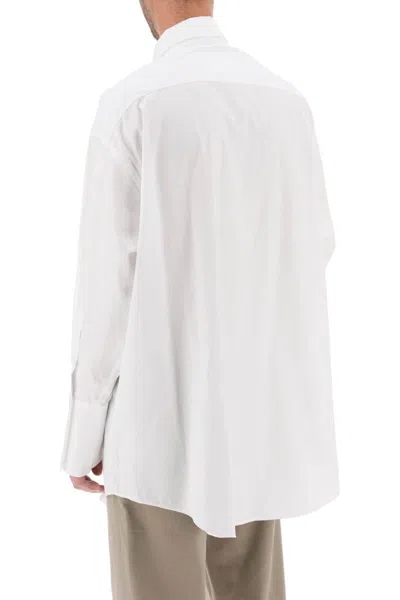 Shop Ami Alexandre Mattiussi Oversized Poplin Shirt In Bianco
