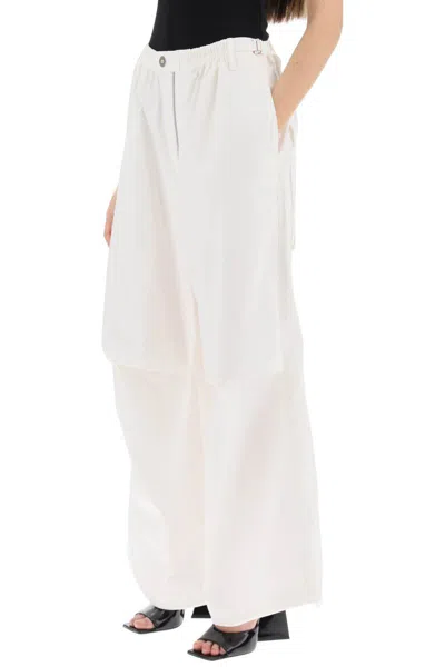 Shop Dion Lee Oversized Parachute Pants In Bianco