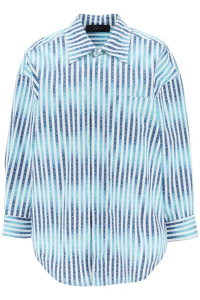 Shop Amiri Oversized Striped Shirt In Bianco