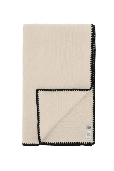 Shop Totême Oversized Wool And Cashmere Scarf In Bianco