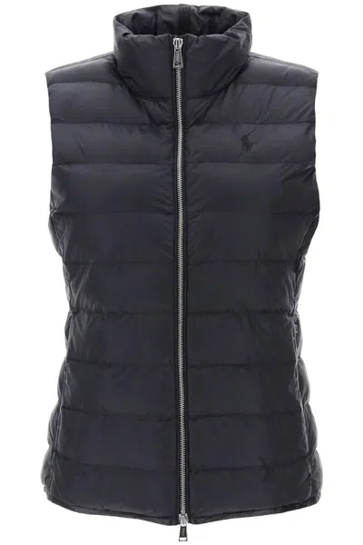 Shop Polo Ralph Lauren Packable Padded Vest In Nero