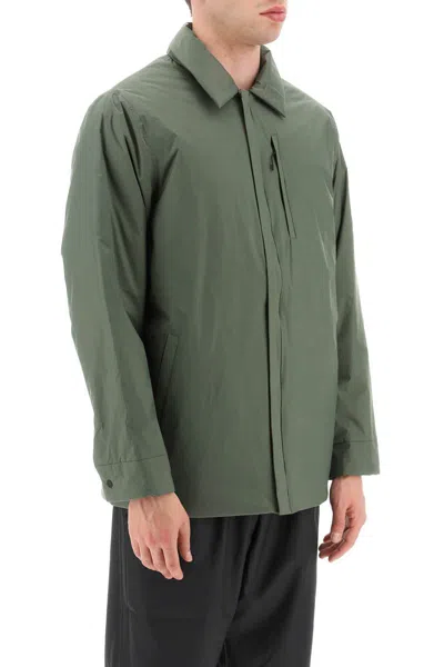 Shop Rains Padded Fuse Overshirt Jacket In Verde