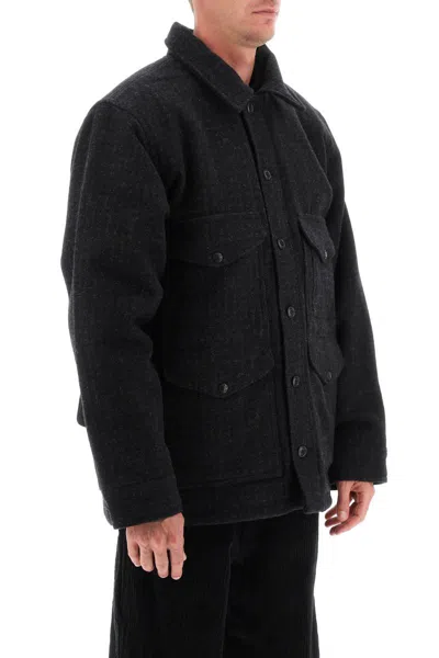 Shop Filson Padded Mackinaw Wool Cruiser Jacket In Nero
