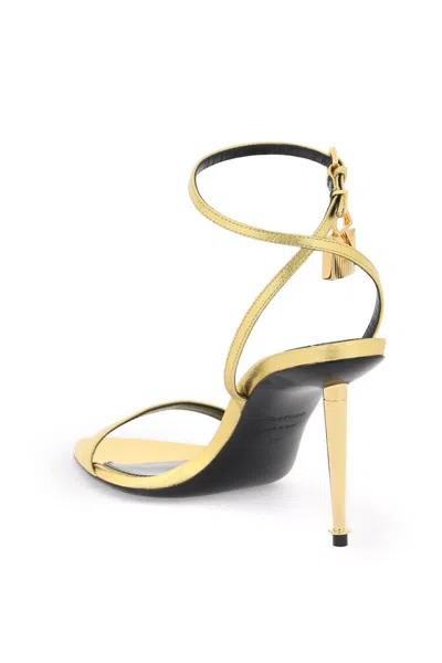 Shop Tom Ford Padlock Sandals In Oro