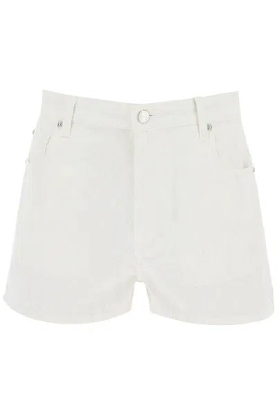 Shop Etro Paisley Denim Shorts In Bianco