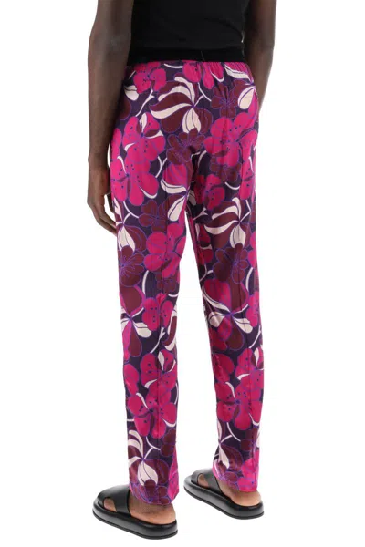 Shop Tom Ford Pajama Pants In Floral Silk In Viola