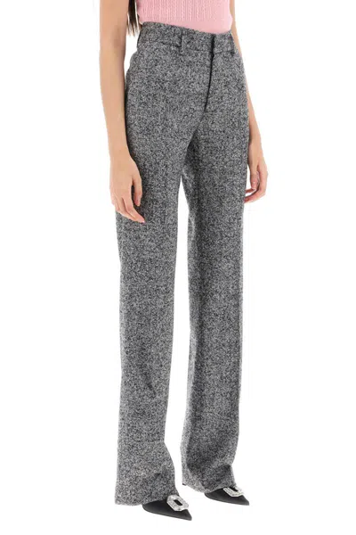 Shop Alessandra Rich Pants With Herringbone Motif In Nero