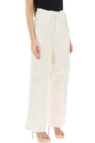 Shop Dion Lee Parachute Pants In Bianco