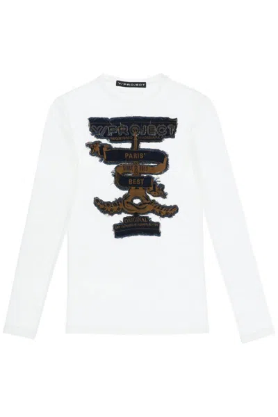 Shop Y/project Paris' Best Long Sleeve Mesh T-shirt In Bianco