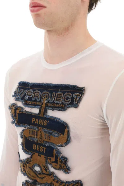 Shop Y/project Paris' Best Long Sleeve Mesh T-shirt In Bianco