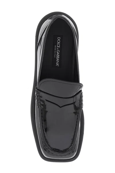 Shop Dolce & Gabbana Patent Leather Mocassins In Nero