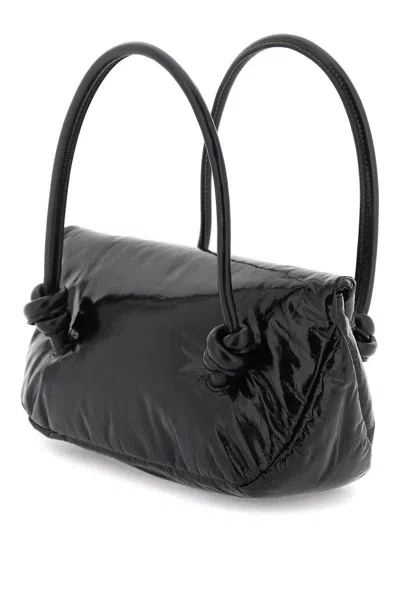 Shop Jil Sander Patent Leather Small Shoulder Bag In Nero