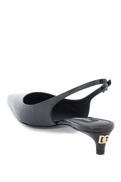Shop Dolce & Gabbana Patent Leather Slingback Pumps In Nero